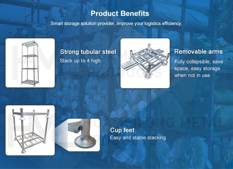 High Quality Mobile Stacking Cold Storage Steel Pipe Pallet Rack Manurack