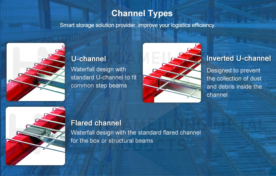 U-Channel Welded Mild Steel Wire Mesh Decking Panels for Rack System